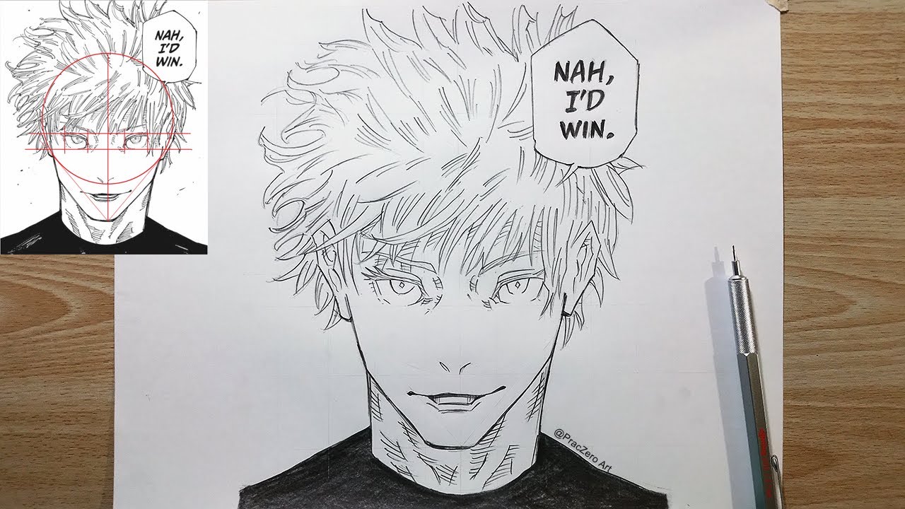 How to Draw Gojo NAH I'D WIN! | Step by Step | Jujutsu Kaisen