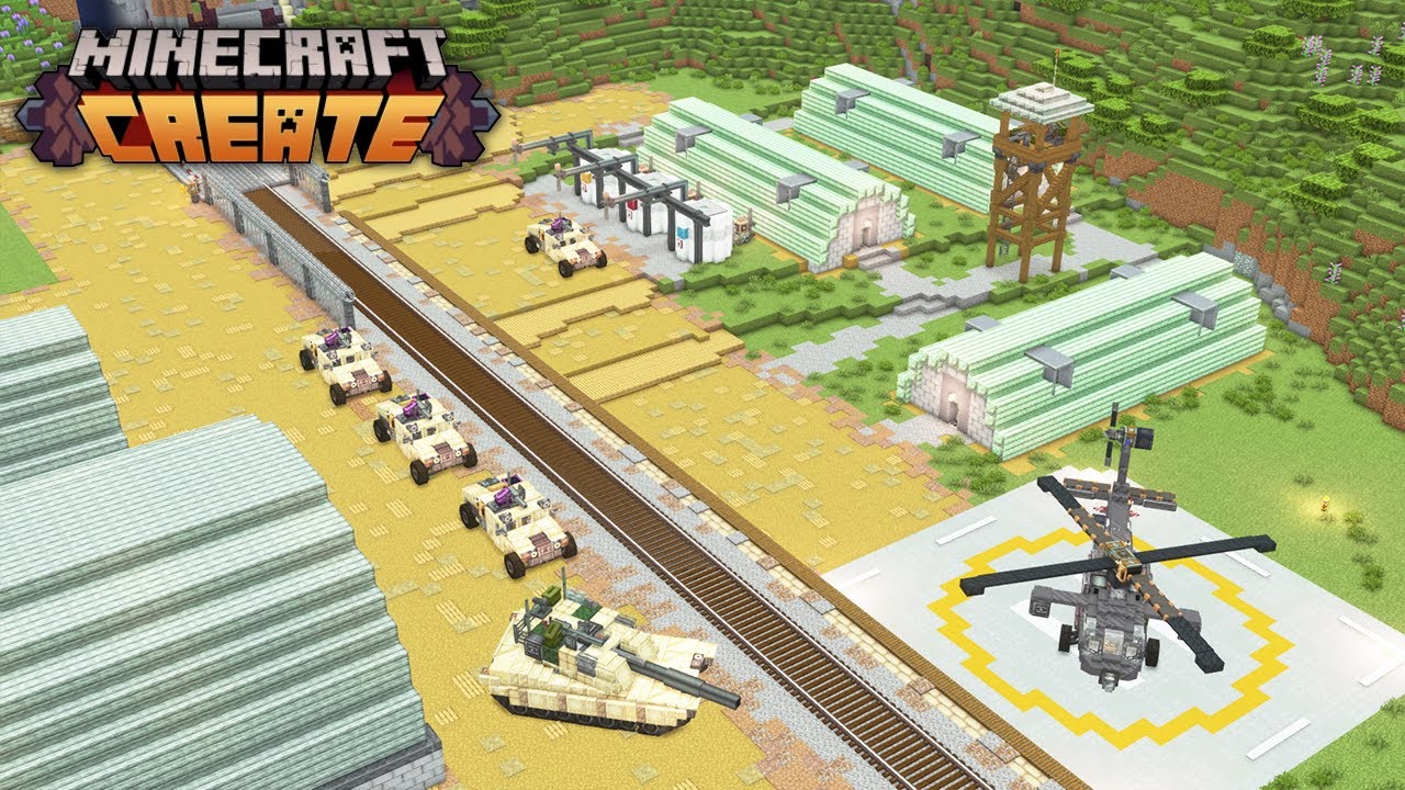Я построил военную базу для своей армии Create Mod