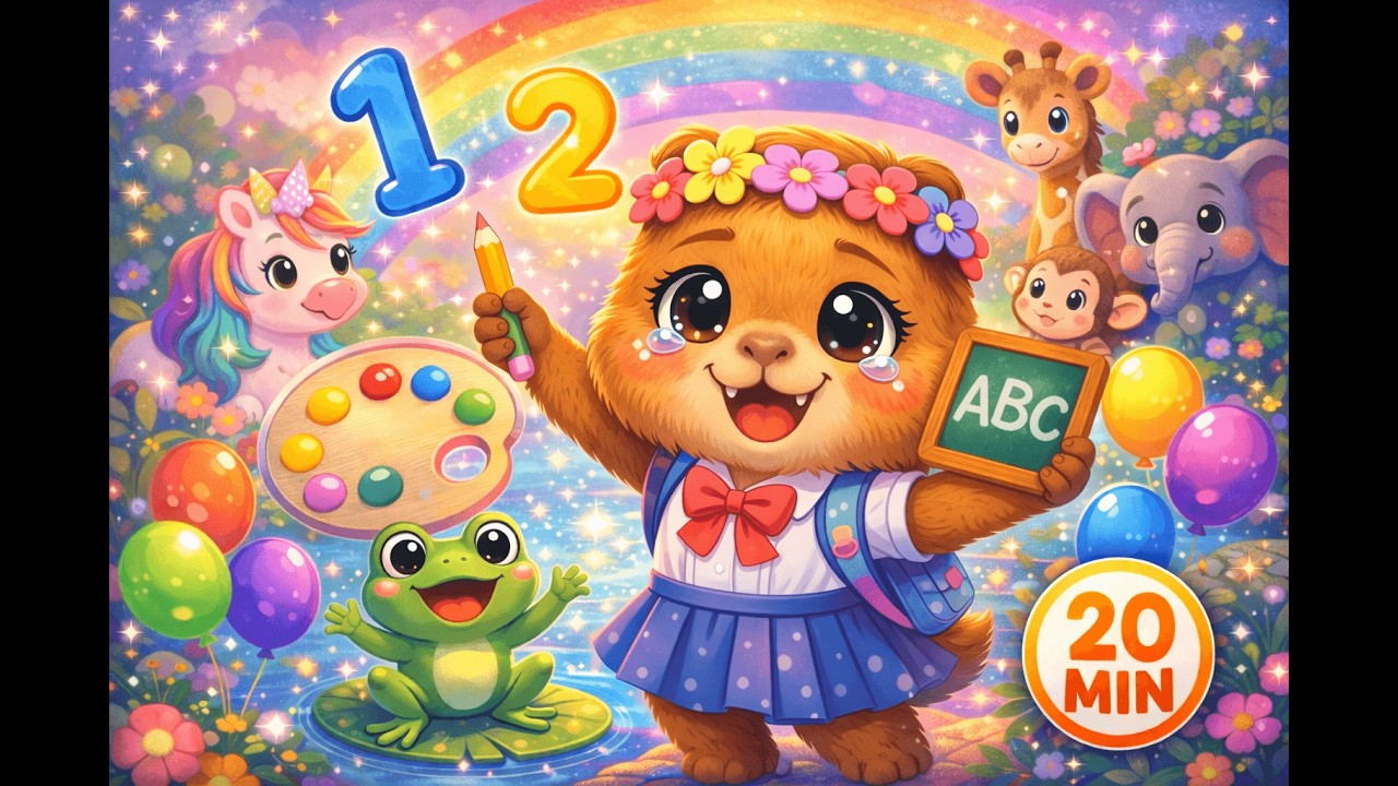 Capi e o Mundo Mágico 🌈 | Aprendendo Cores e Números – 20 Minutos de Diversão e Educação Infantil