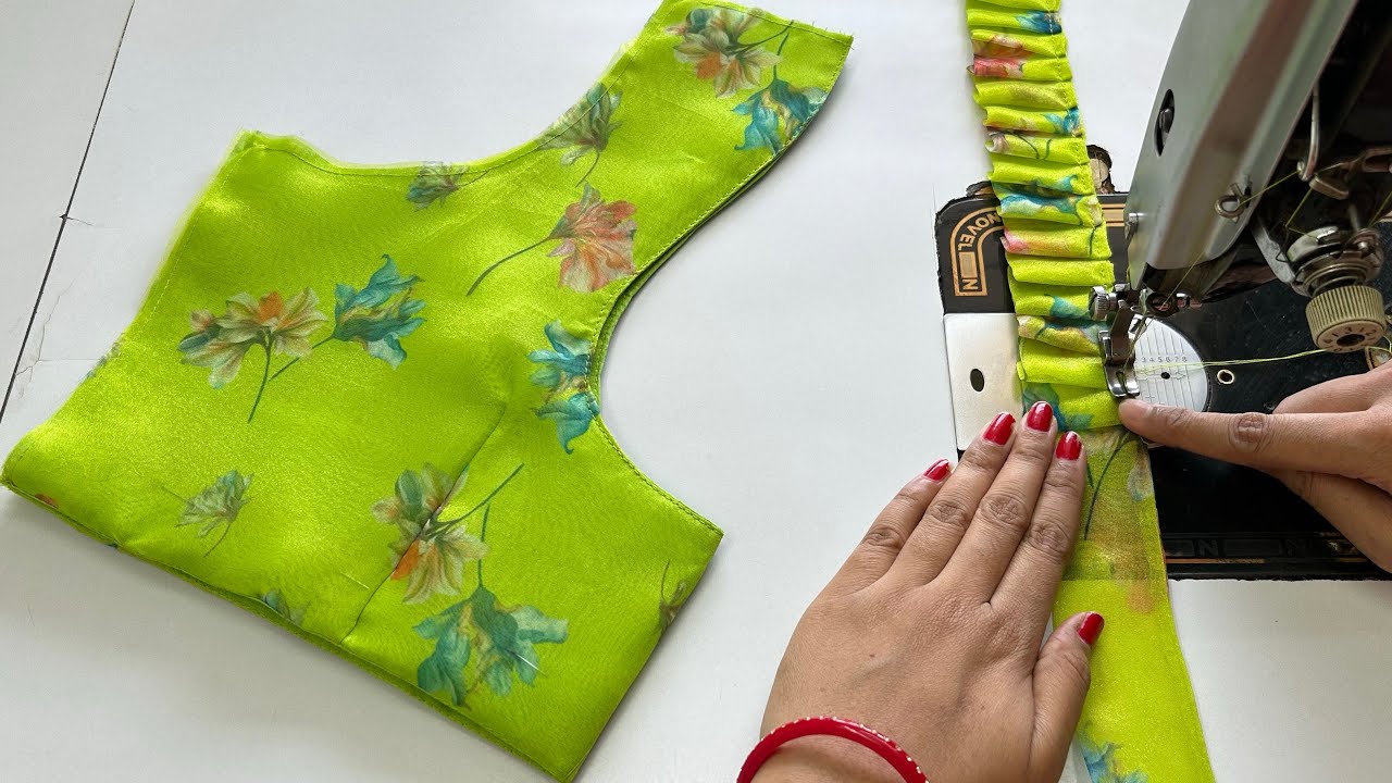 Very Popular Blouse Design Back Neck | Frill Blouse | Cutting And Stitching Back Neck Blouse Design