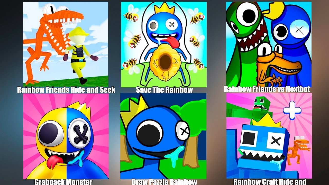 Rainbow Friends - Радужные Друзья,Save The Rainbow,Grabpack Monster Rainbow Friends Hide and Seek