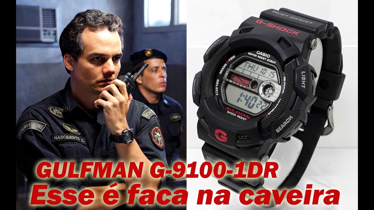 Relógio G-Shock Gulfman G-9100-1DR - Tropa de Elite Capitão Nascimento
