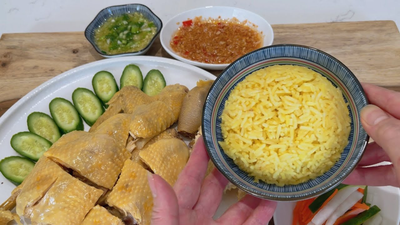 Hainanese Chicken Rice 海南雞飯 ~ 原汁原味滋補雞汁飯 ~ 味道更甘香可口 ~ 不用炸雞油炒米 ~ 健康簡易版食譜 ~