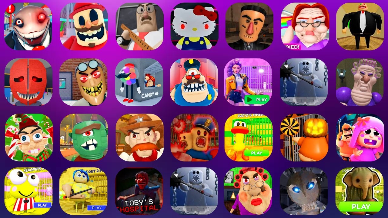 ROBLOX,Mr Yummy's Supermarke,ESCAPE the PETSHOP,GREAT SCHOOL BREAKOUT,THE HELLO KITTY HOUSE,...