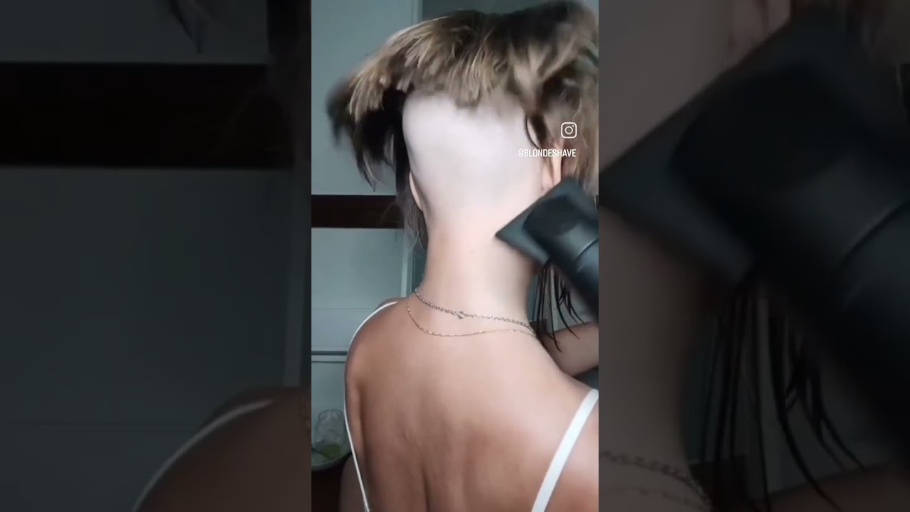 Bob haircut shaved nape @BlondeShave   #bobcut #undercut #shaved