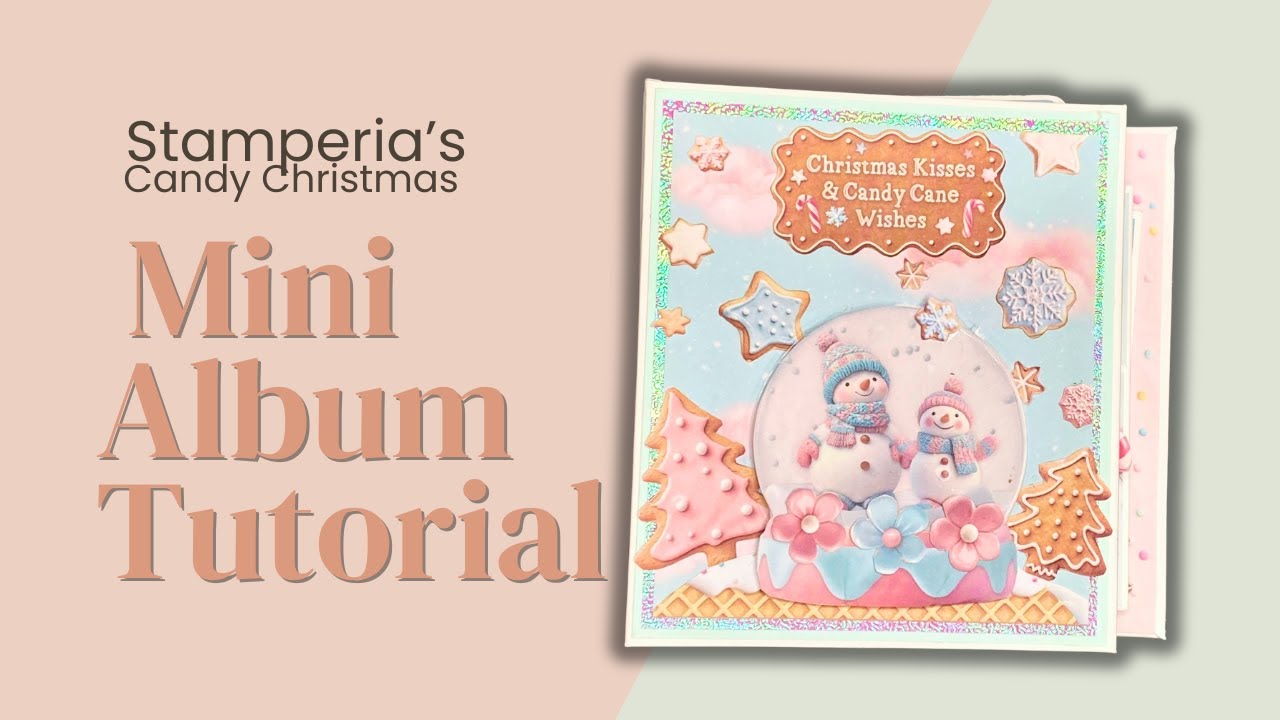 Making a Mini Album with 4X4 pages Tutorial using Stamperia's Candy Christmas