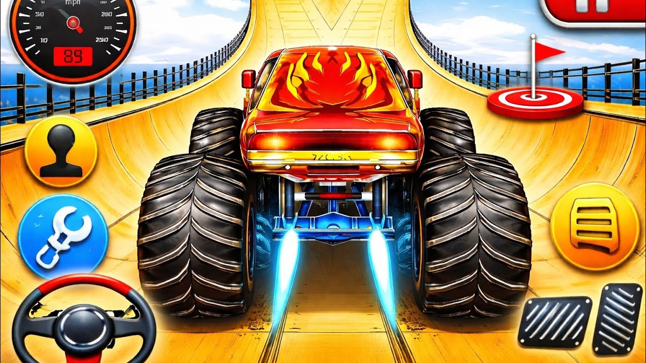 Monster Truck Mega Ramp Impossible Driver - Ultimate Car Stunts GT Racing Android GamePlay