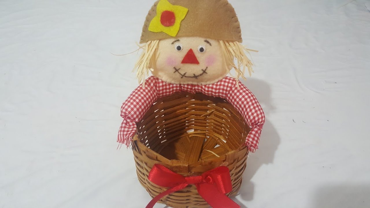 Porta doce de espantalho para decora&ccedil;&atilde;o de mesa de festa junina artesanato com Cris pinheiro
