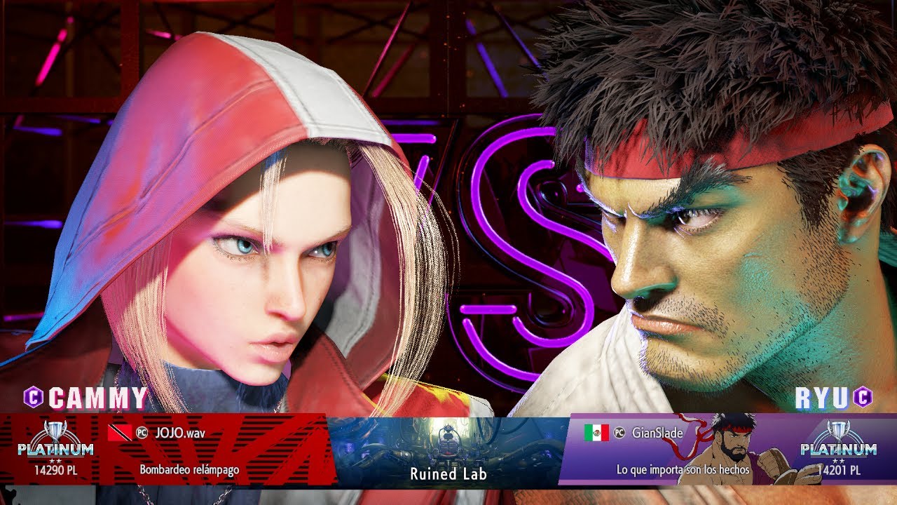 Ryu vs Cammy en Partidas Ranked de Street Fighter 6