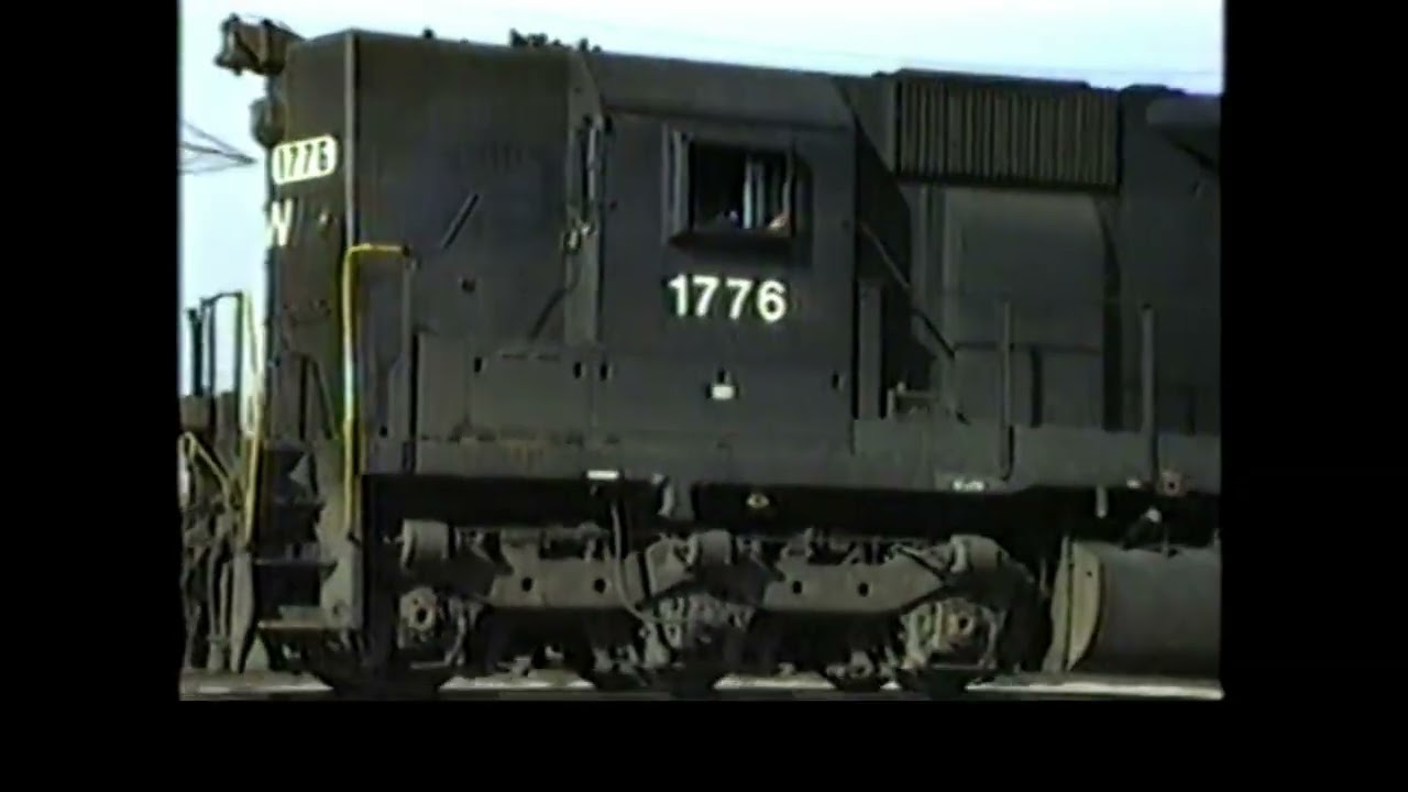N&W 1776 BACK IN BLACK! BURNHAM CROSSING, IL 6/6/82. PLUS NYC OBSERVATION & VINTAGE FREIGHT CARS!