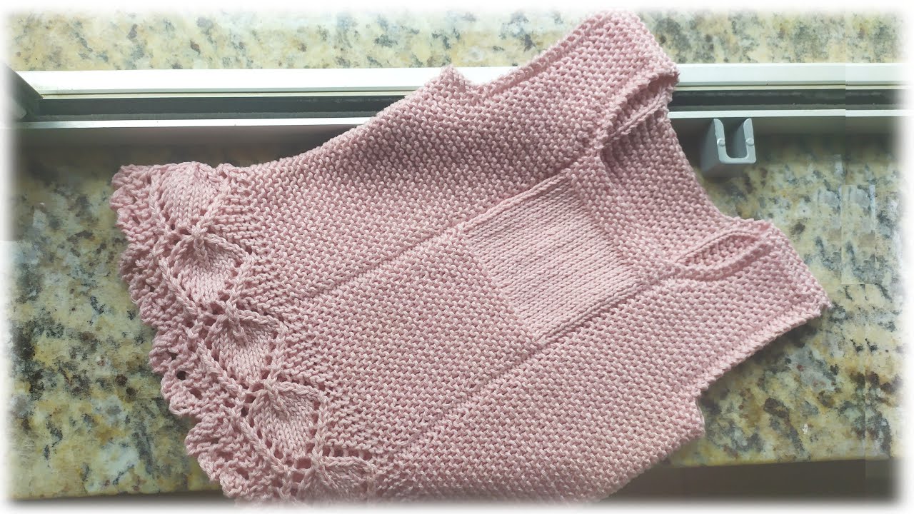 VESTIDO EN DOS AGUJAS PARA BEBÉ RN
