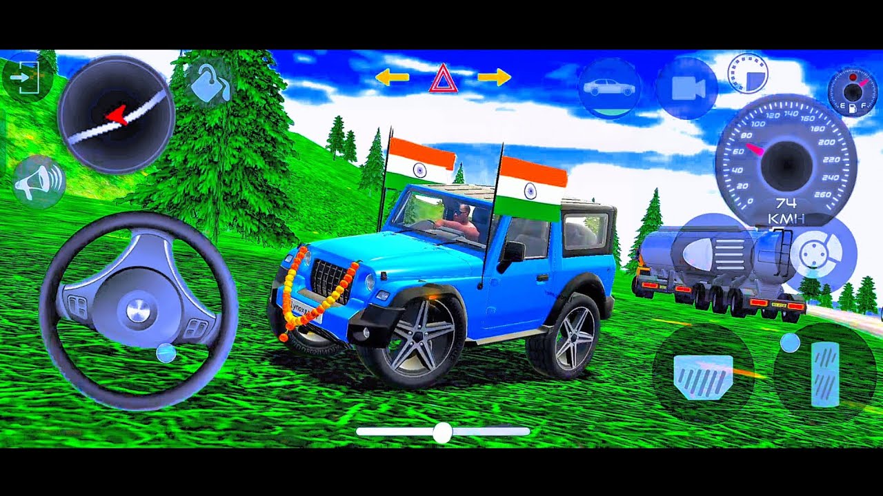 Modified Mahindra Thar 😈 Games: Indian Blue Thar 🇮🇳 Tanker Overtake (Gadi Wala Game)Car Game Android