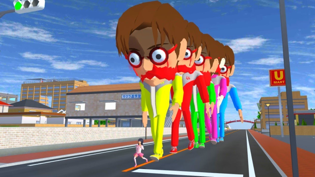 Mio dikejar monster yuta dan monster terowongan sakura simulator 