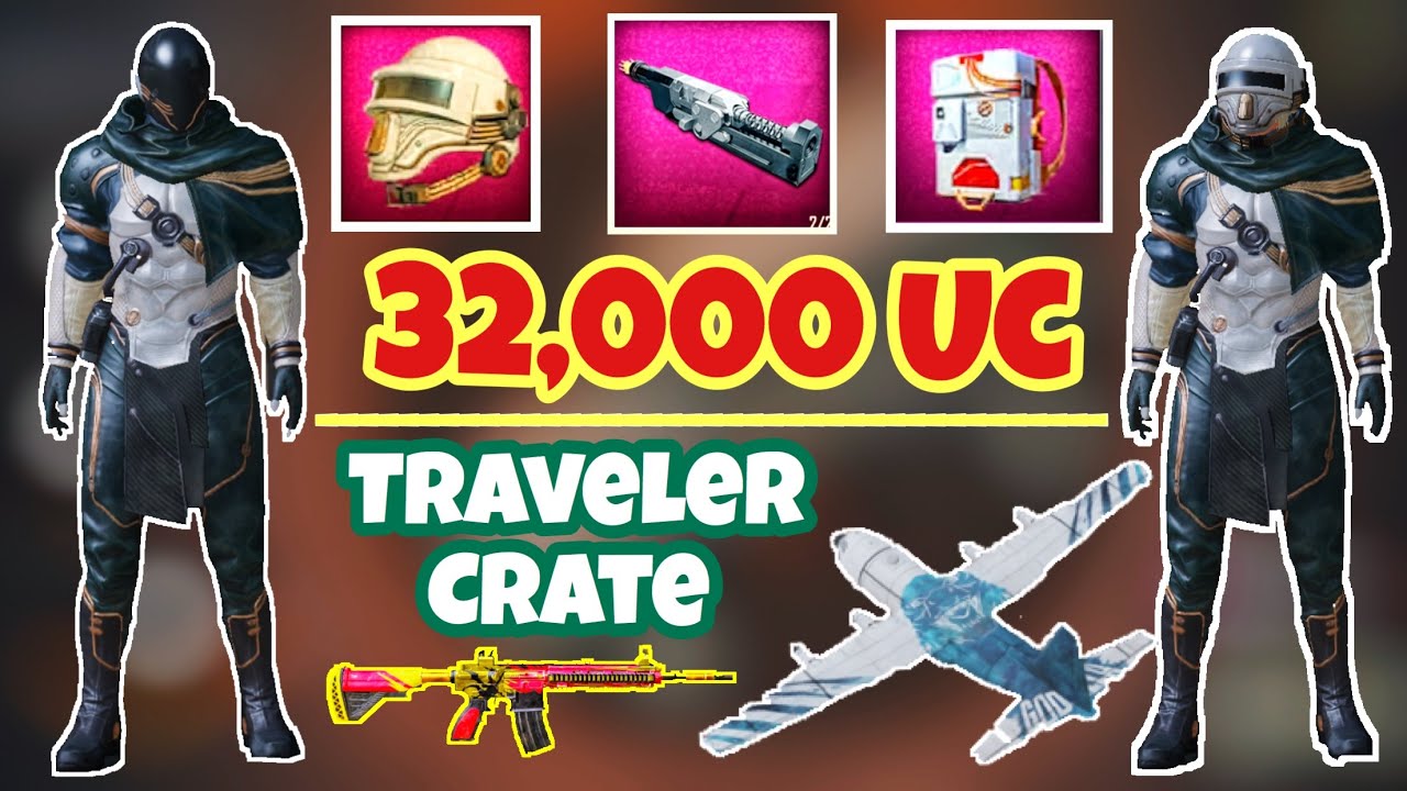 Spending 32,000 UC - Open Time Traveler Crate | Get Blue Godzilla plane + Materials | Pubg Mobile