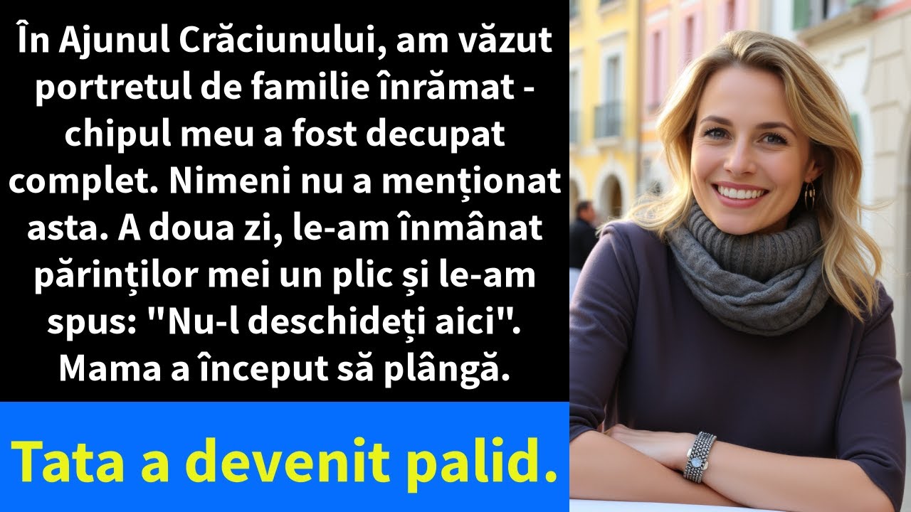 În Ajunul Crăciunului, am văzut portretul de familie înrămat - chipul meu a fost decupat complet.