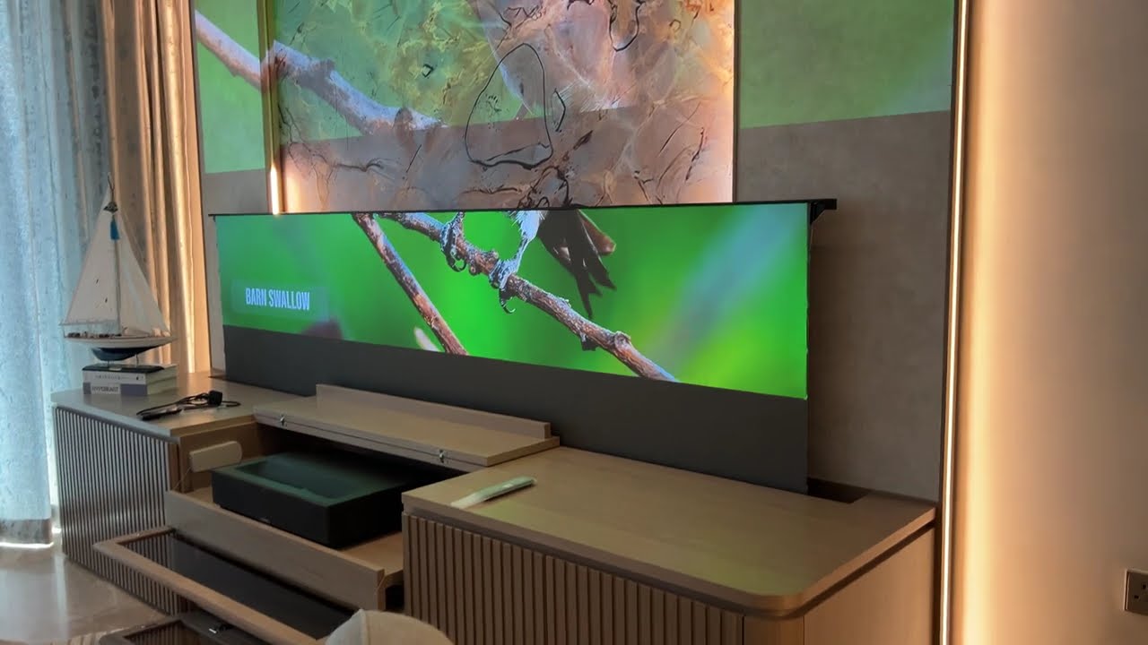 Formovie Theater Premium UST Projector & VividStorm Floor Rising ALR Screen by Element5 Projector
