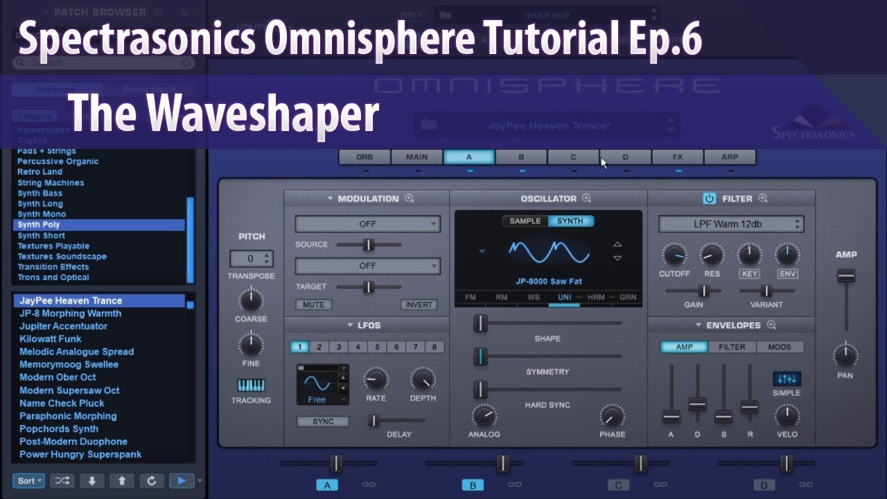 Spectrasonics Omnisphere Tutorial Ep.6 - The Waveshaper