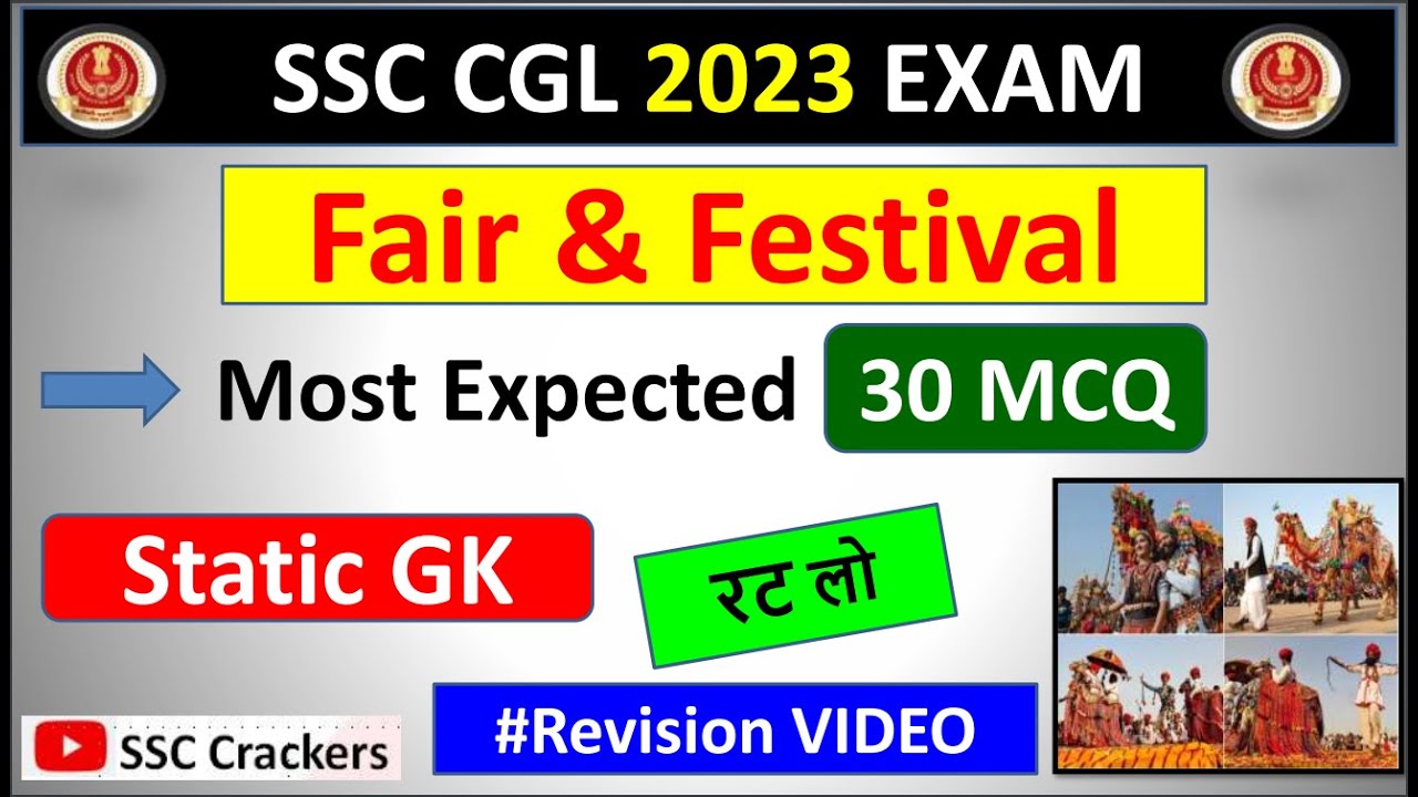 SSC CGL 2023 | Fair & Festival Related Most Expected 30 MCQ | Static GK | Brahmastra