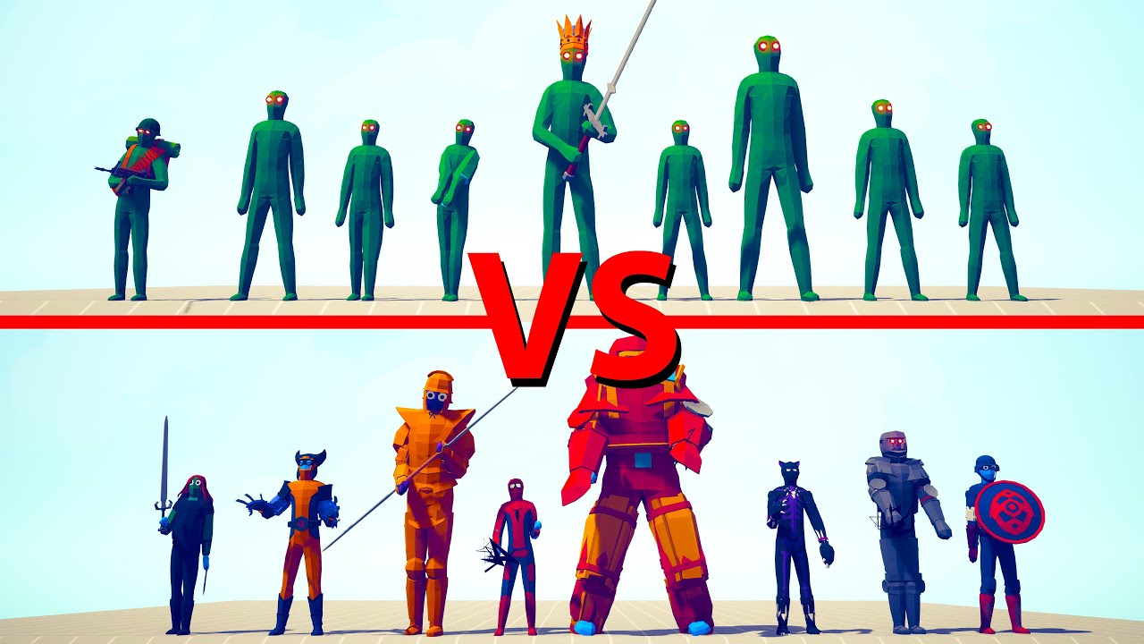 ZOMBIE Team vs MARVEL Team - Totally Accurate Battle Simulator TABS