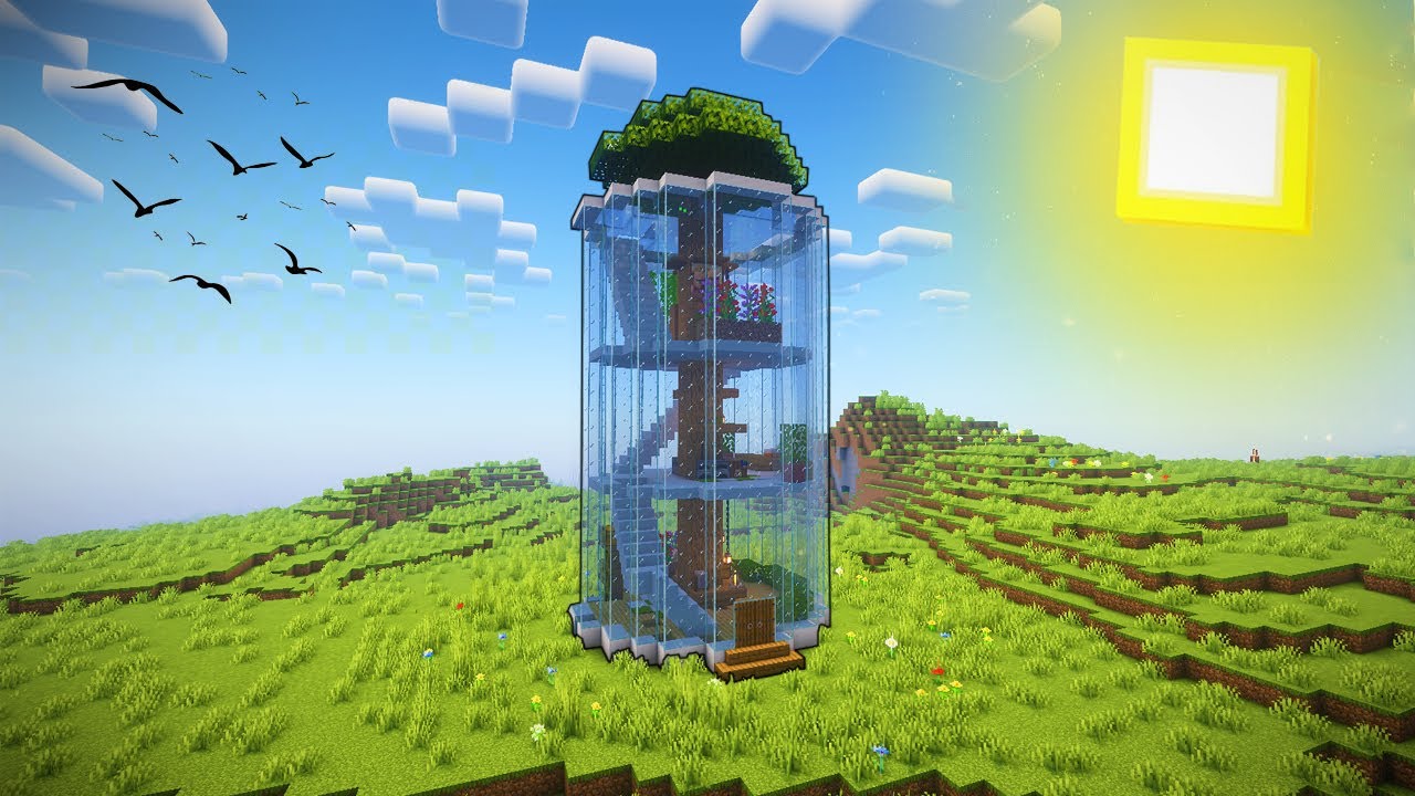 How to Build a Stunning Glass Treehouse in Minecraft!