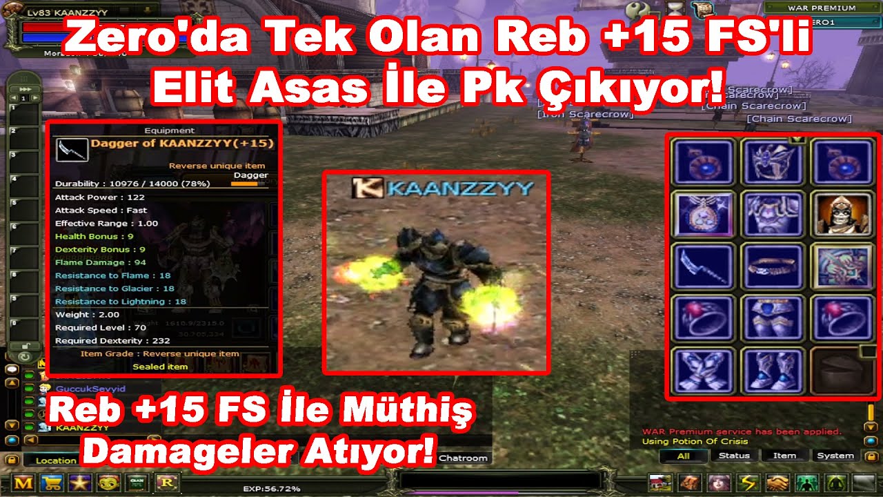 KhangNOCHA - Zero'da Tek Olan Reb +15 FS'li Elit Asas İle Pk &Ccedil;ıkıyor! | Knight Online