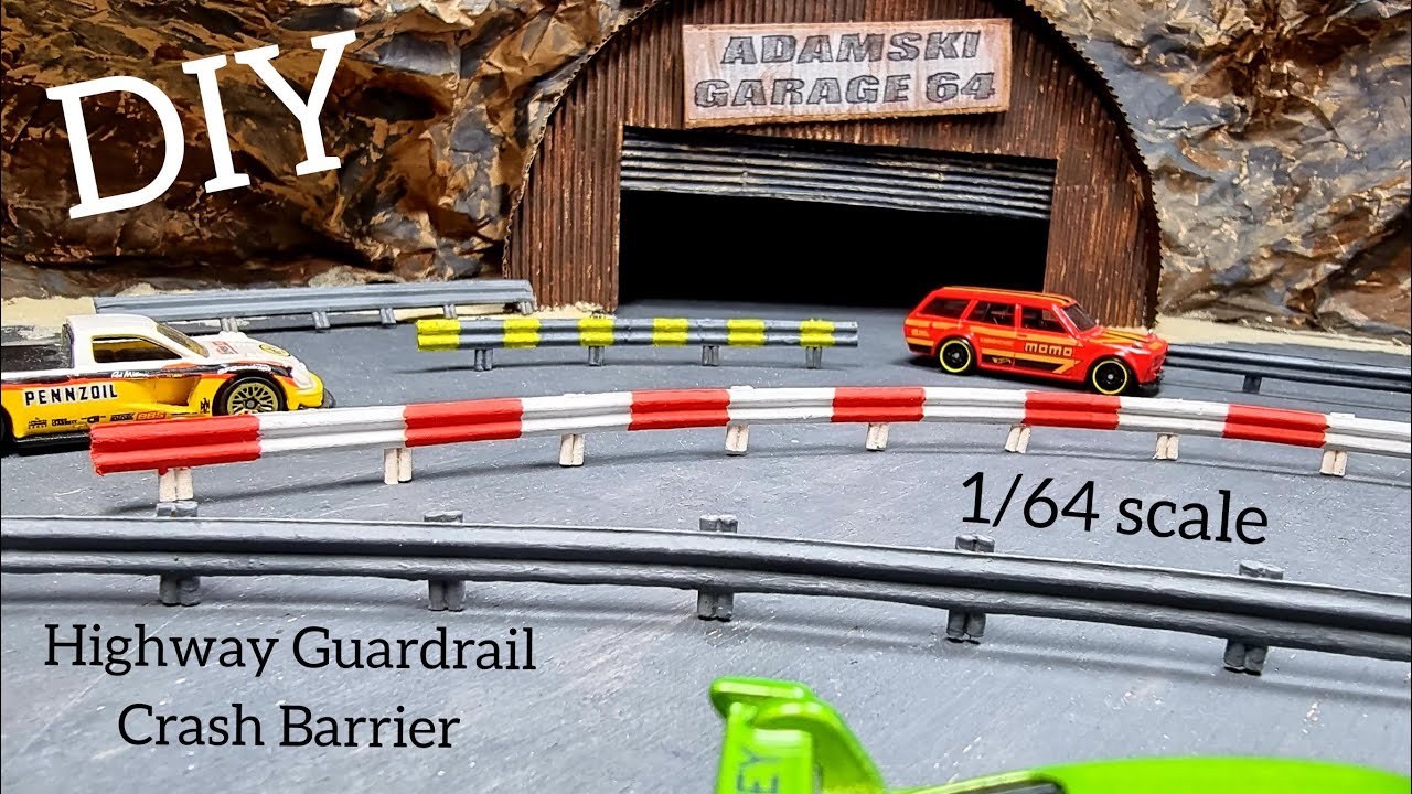 DIY highway guardrails / crash barriers for Hot Wheels diorama 1/64