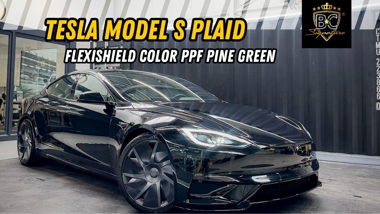 Tesla Model S  Flexishield Pine Green COLOR PPF carwrap