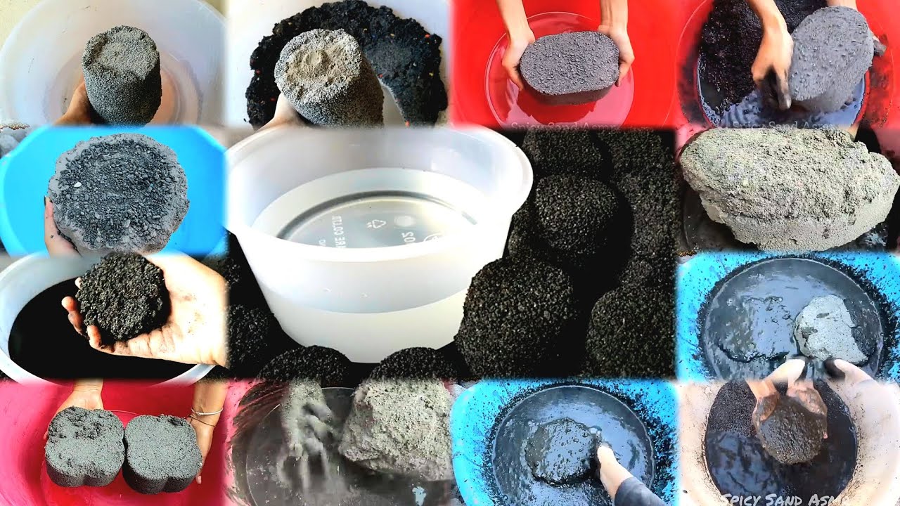 💕Some of my favorite videos 🖤BLACK BEAUTY🖤 water crumbling of black textures/did u like these?/ASMR