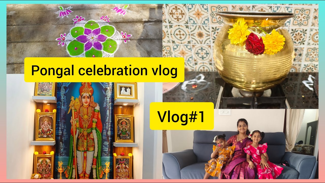 Vlog#1New home Pongal celebration vlog😍|traditional cooking and Pooja