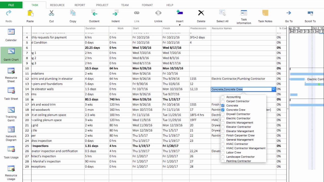 Project Plan 365 Resources and Costs