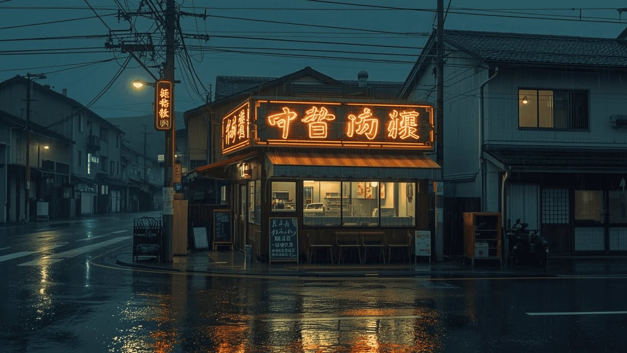 Cyberpunk Ramen Shop Ambience 🤖 Rainy Future Beats