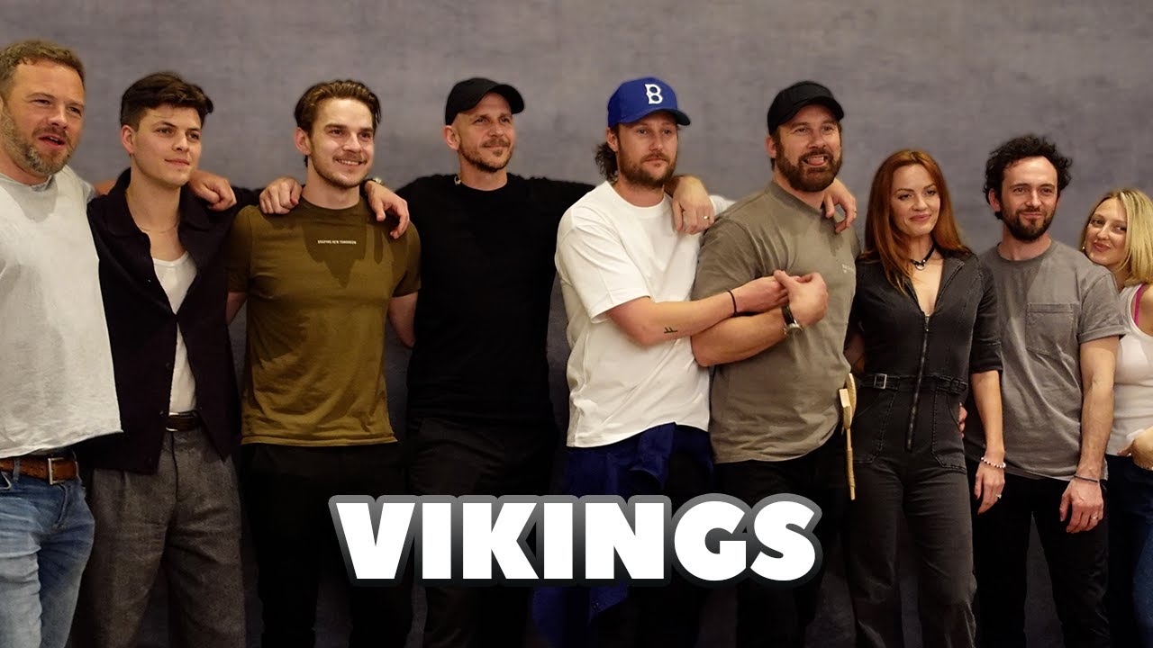 Gustaf Skarsgård, Alex Høgh Andersen, Clive Standen and the cast of Vikings reunited in Paris