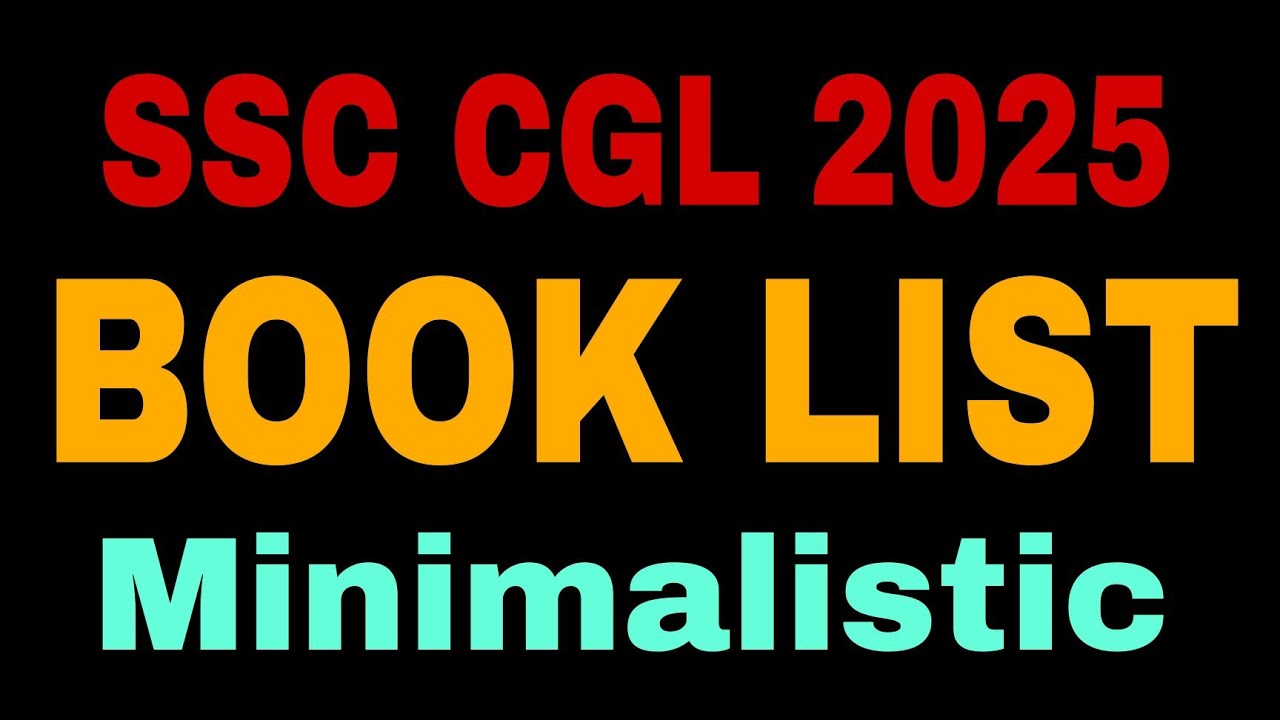 SSC CGL 2025: BOOKLIST📖