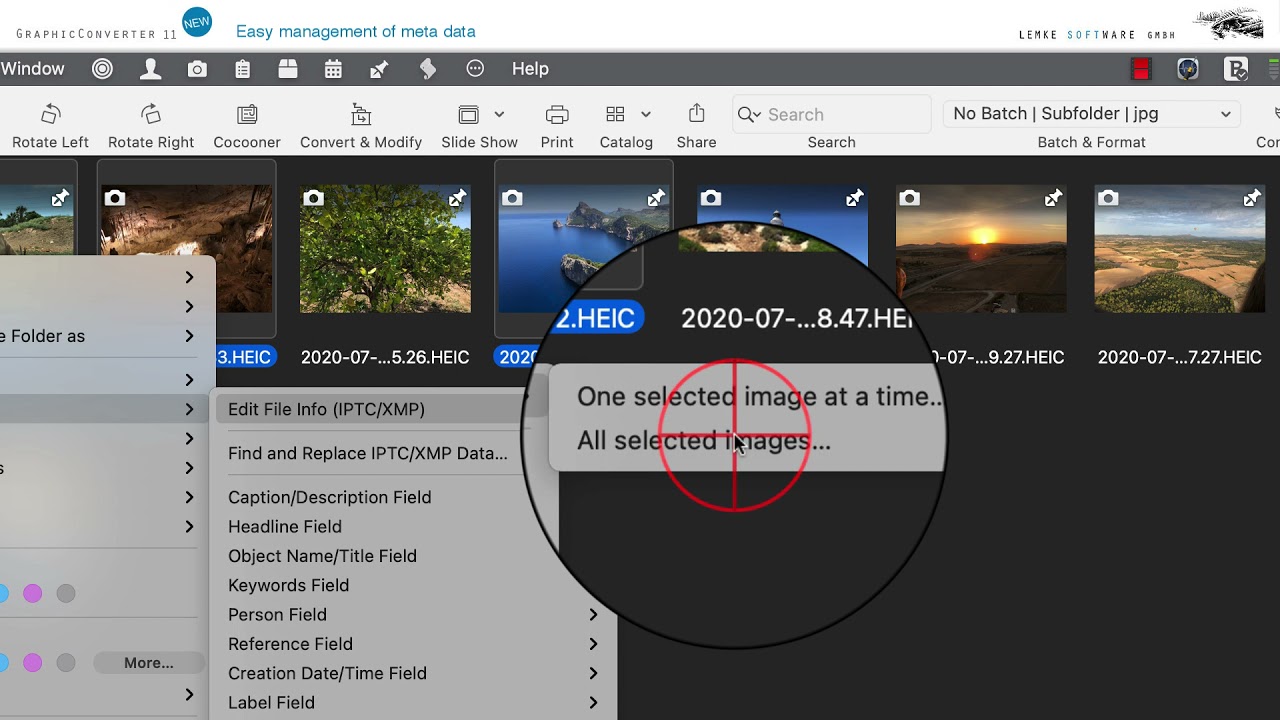 Edit Exif, IPTC and XMP metadata with GraphicConverter 11