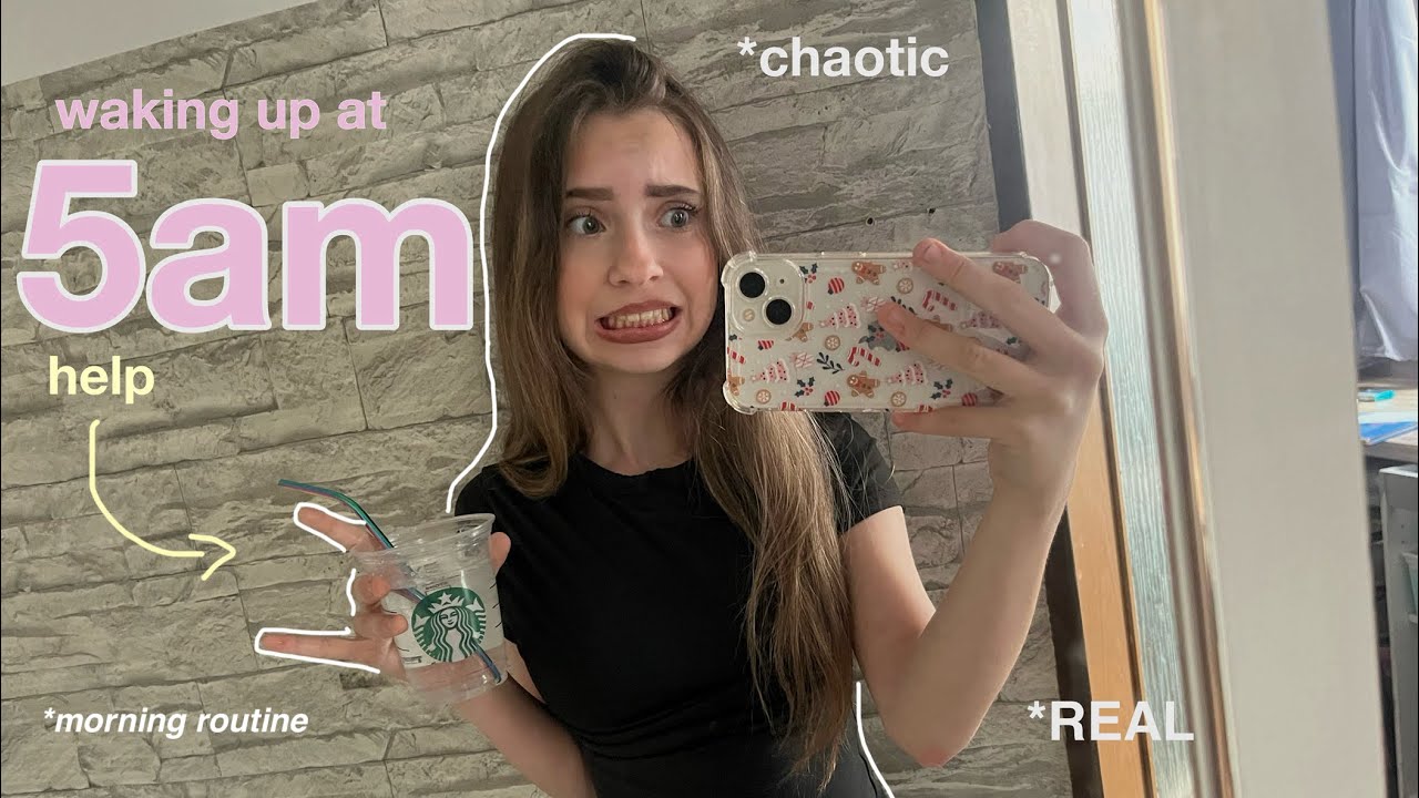 my REAL school morning routine (chaotic) at 5 AM