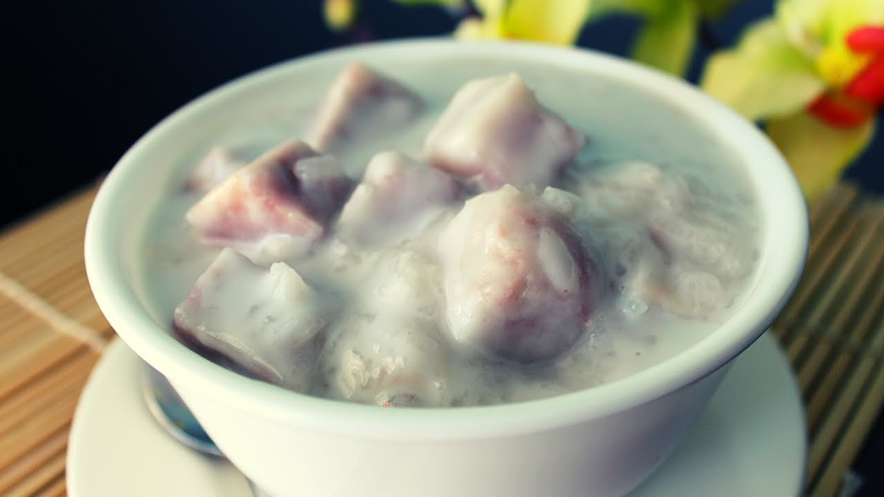 How to cook taro rice pudding with coconut milk / C&aacute;ch l&agrave;m Ch&egrave; Khoai M&ocirc;n Nước Cốt Dừa
