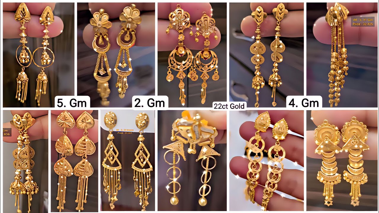 Latest ❤️Sui Dhaga Earrings With Price |Gold Earrings Designs |Gold Long Earrings |Gold Earrings #29