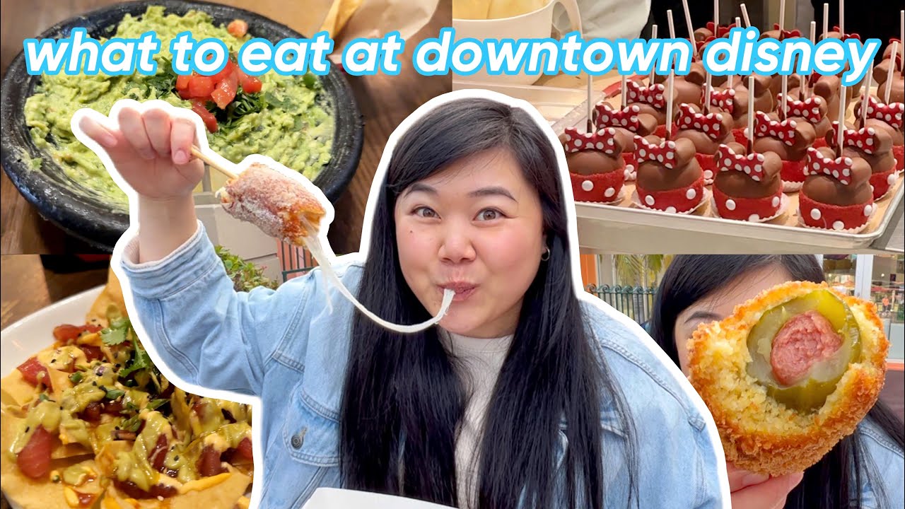 what to eat in downtown disney! (pickle corndog, beignets, ice cream + more)