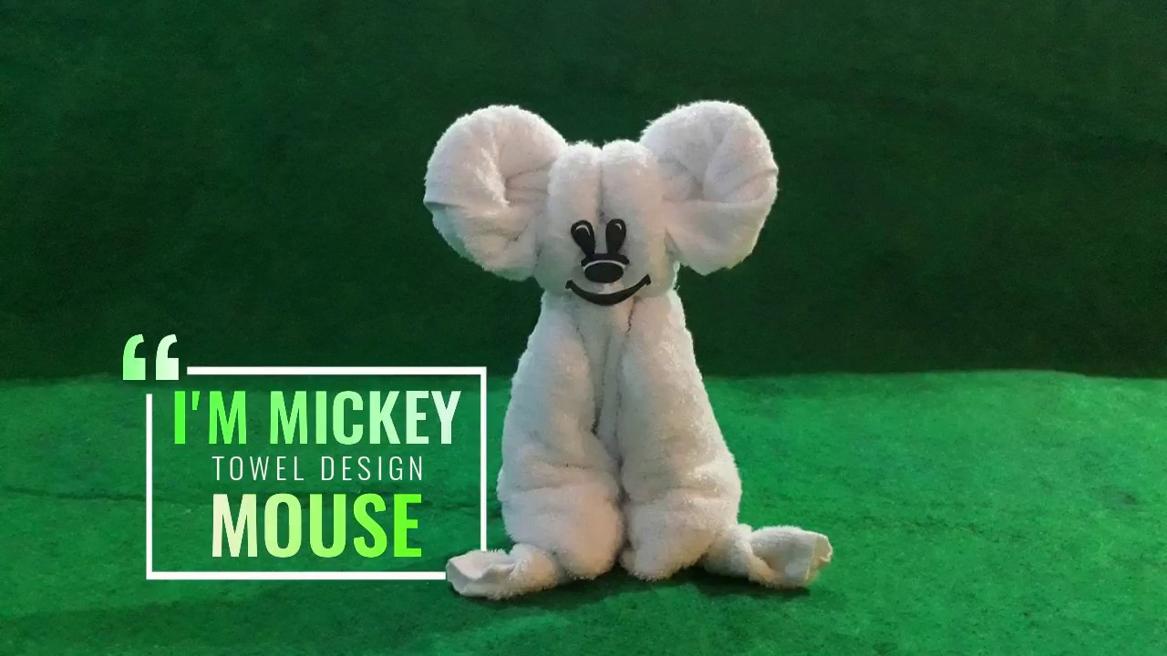 Towel design tutorial - One medium and small towel to design a Mickey Mouse Walt Disney