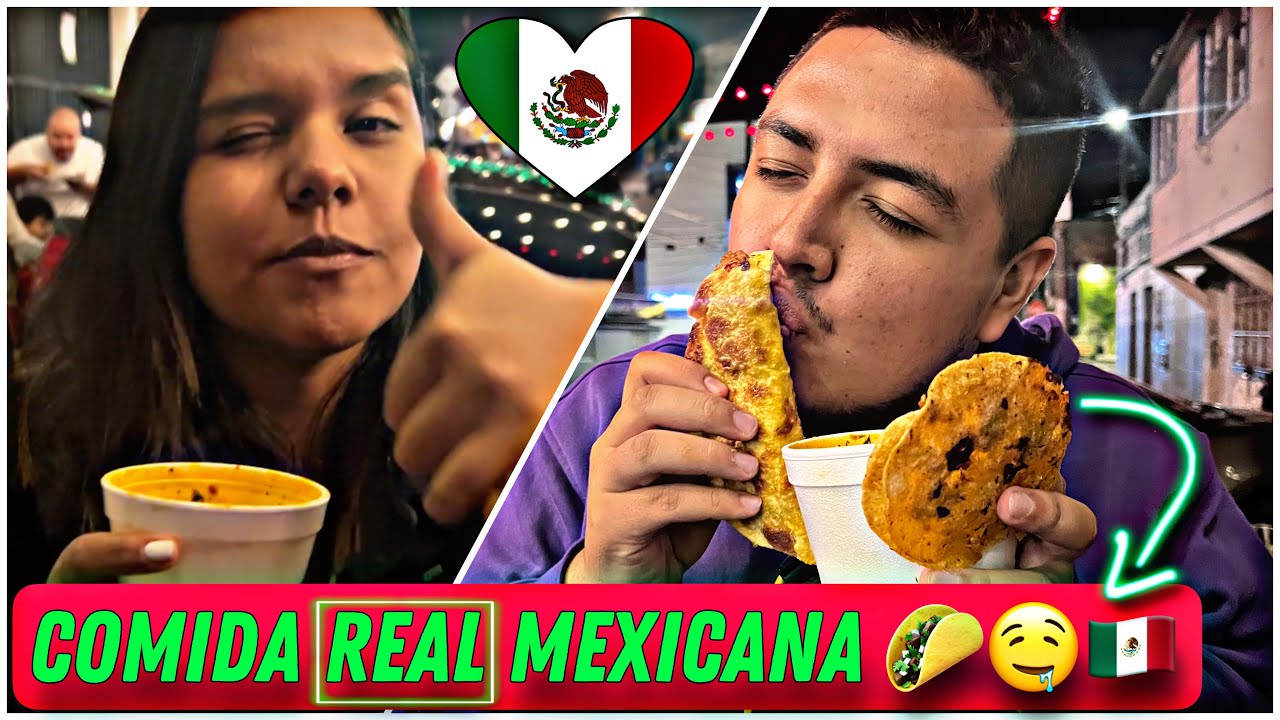 Probamos comida REAL MEXICANA 🌮🇲🇽 ( mi novia quedo ENAMORADA ) 🤤 ¿esto es real? 🇲🇽💚