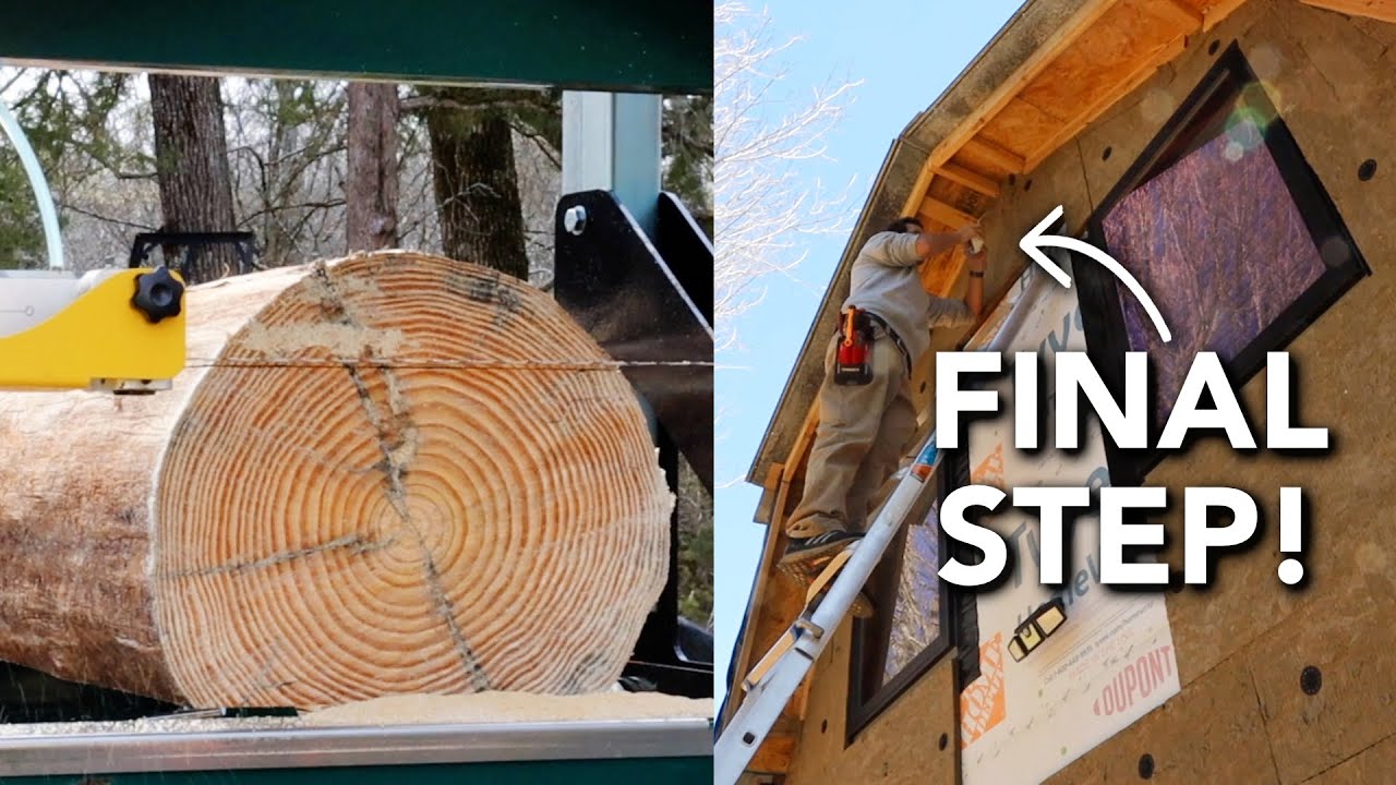 Finishing our Log Bunk! - Final prep to mill lumber for our home | Abandoned Shed to Tiny House