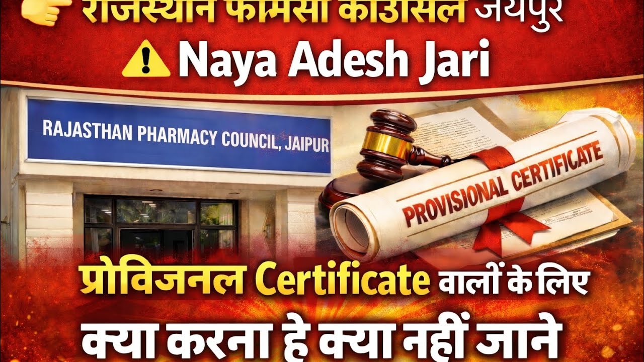 Rajasthan Pharmacy Council #Provisional_certificate #pharmacist #rajasthan 