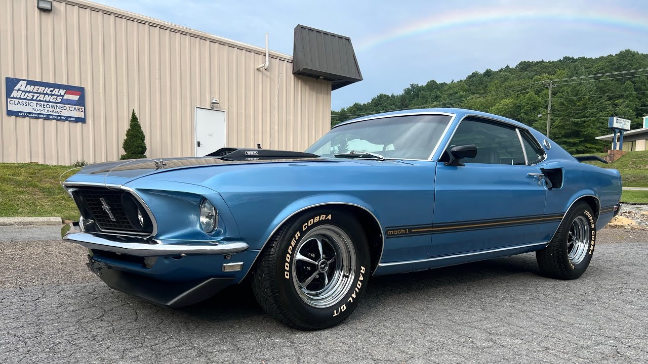 1969 Ford Mustang Mach 1 S Code 390 4 Speed Winter Blue!