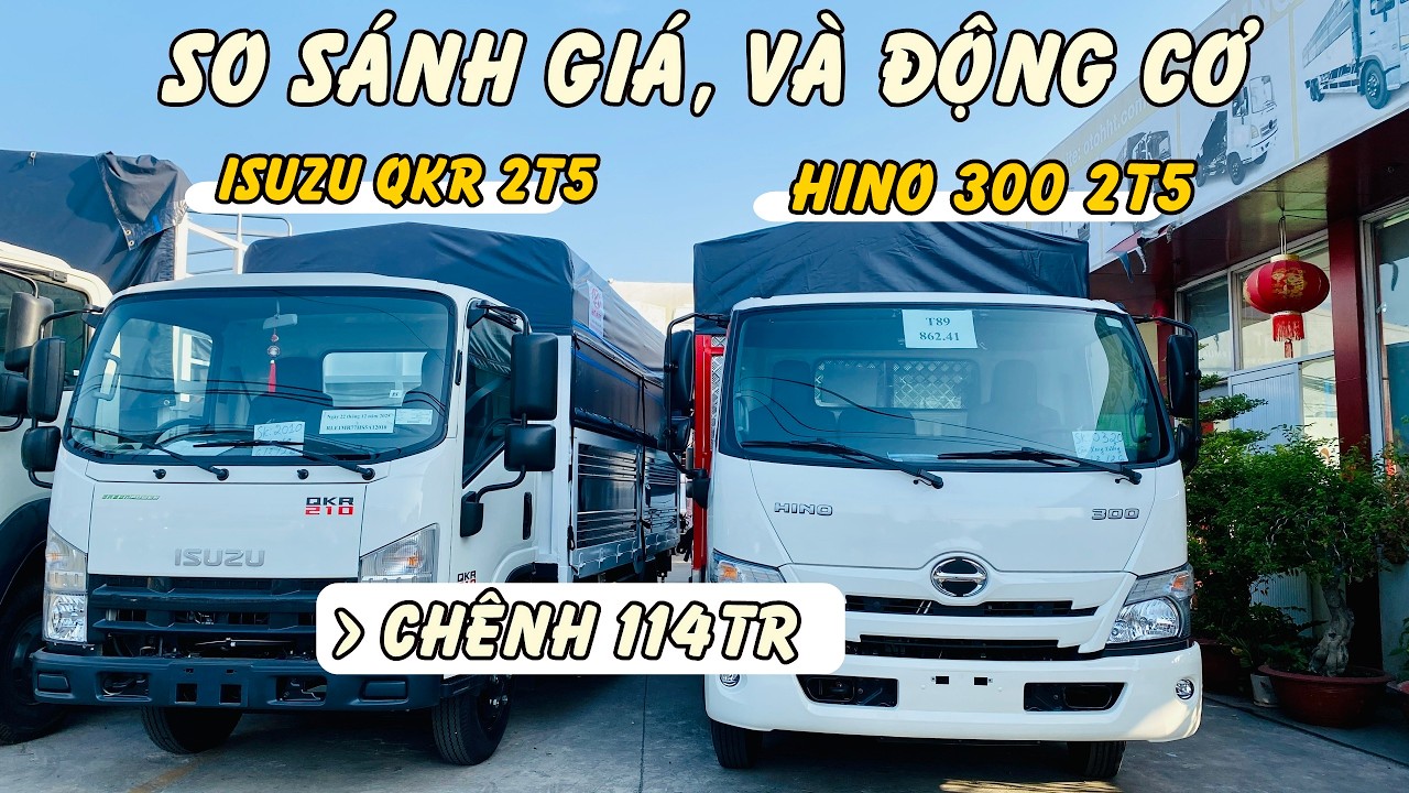 So sánh Isuzu 2T5 2026 với Hino 2T5 2026 | So sánh Giá xe Isuzu 2T5 2026 với Giá Hino 2T5 2026