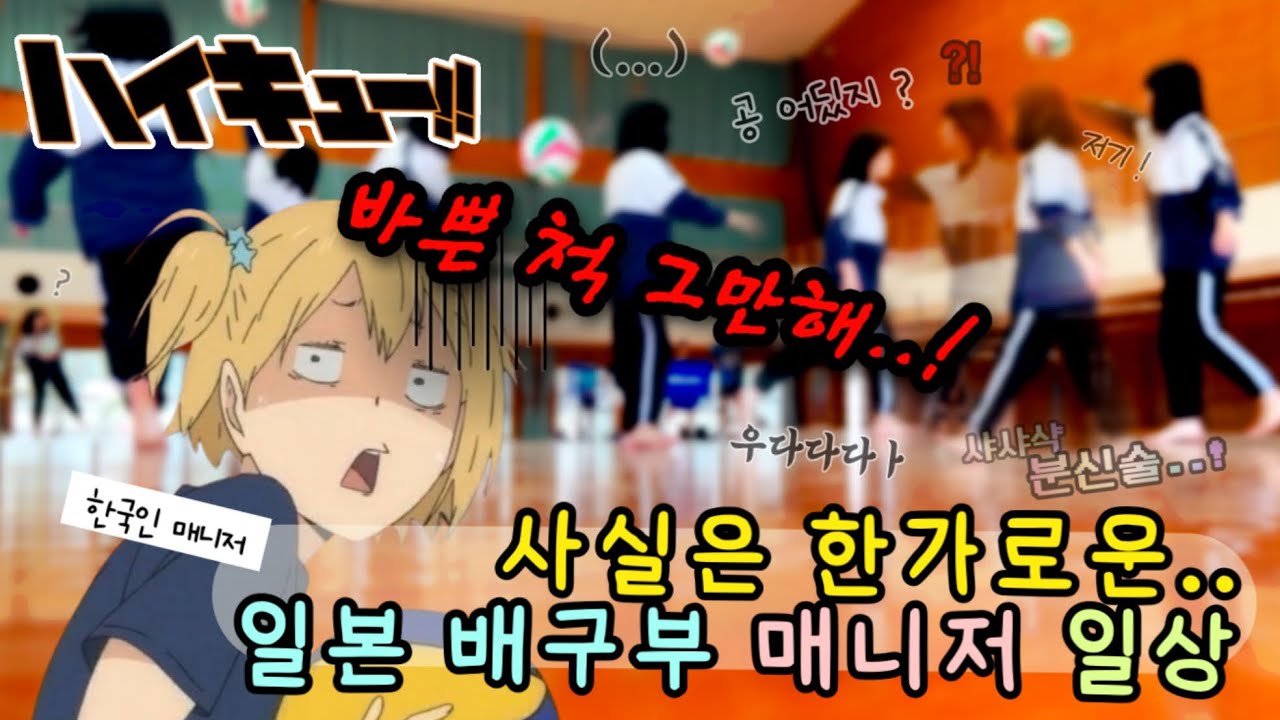 도대체‼️ 배구부 매니저가 하는 일이 뭐죠❓🤔🍊~망상만 하고 온..연습 편💭~ 【하이큐 실사판ー!!일본인 남자 배구부🇯🇵한국인 여자 매니저🇰🇷브이로그vlog🏐】