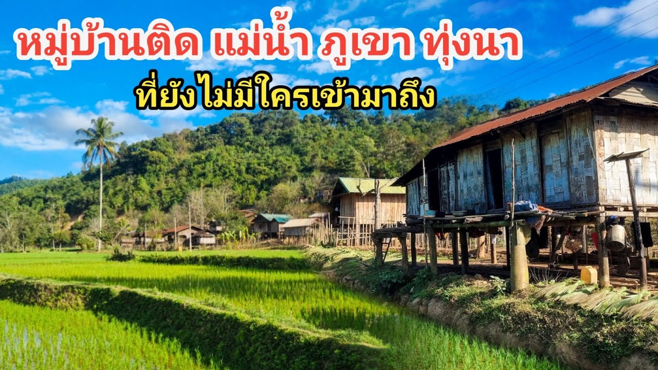 หมู่บ้านที่ติดแม่น้ำใหญ่ภูเขาและทุ่งนาที่ยังไม่มีใครเข้ามาถึง