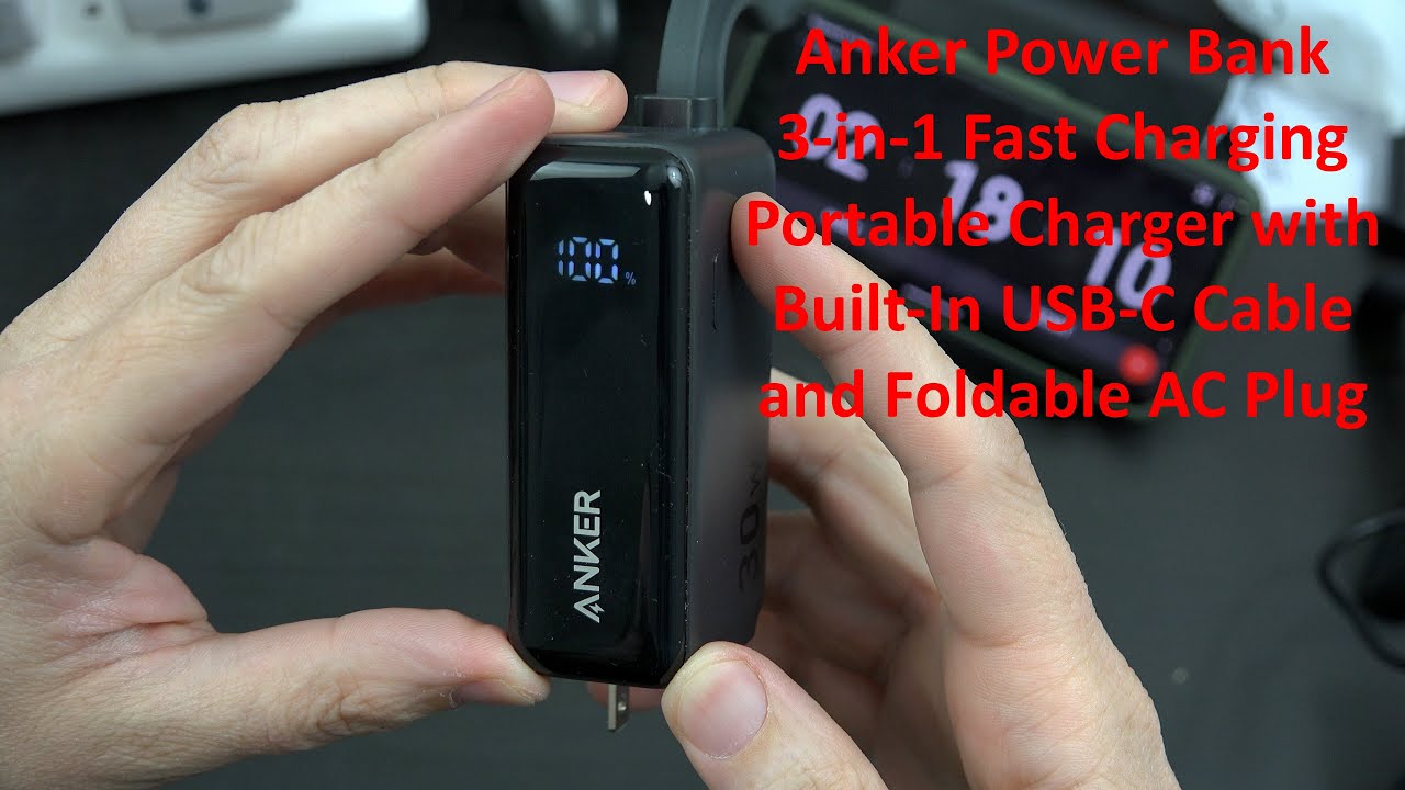 Anker Fusion 30W Power Bank, 3-in-1 Portable Charger with Built-In USB-C Cable and Foldable AC Plug