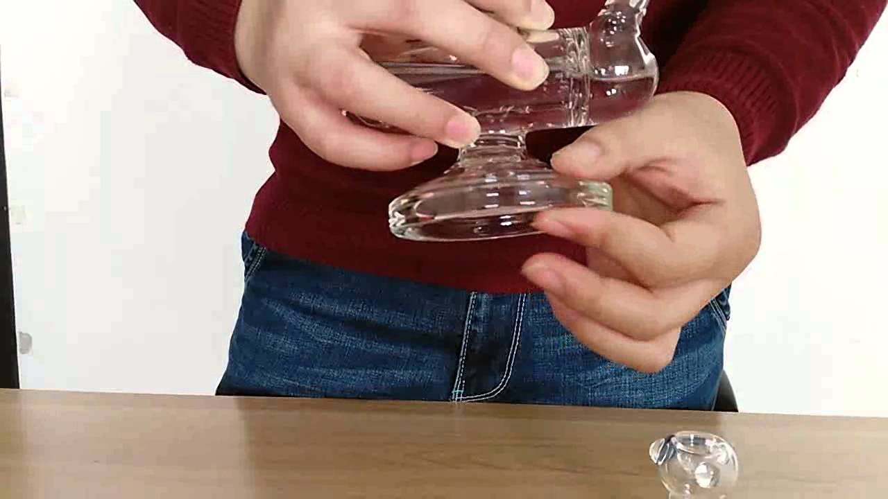 Thick Glass Water Pipes Swiss Perc Glass Bongs with round inliner perc thick base