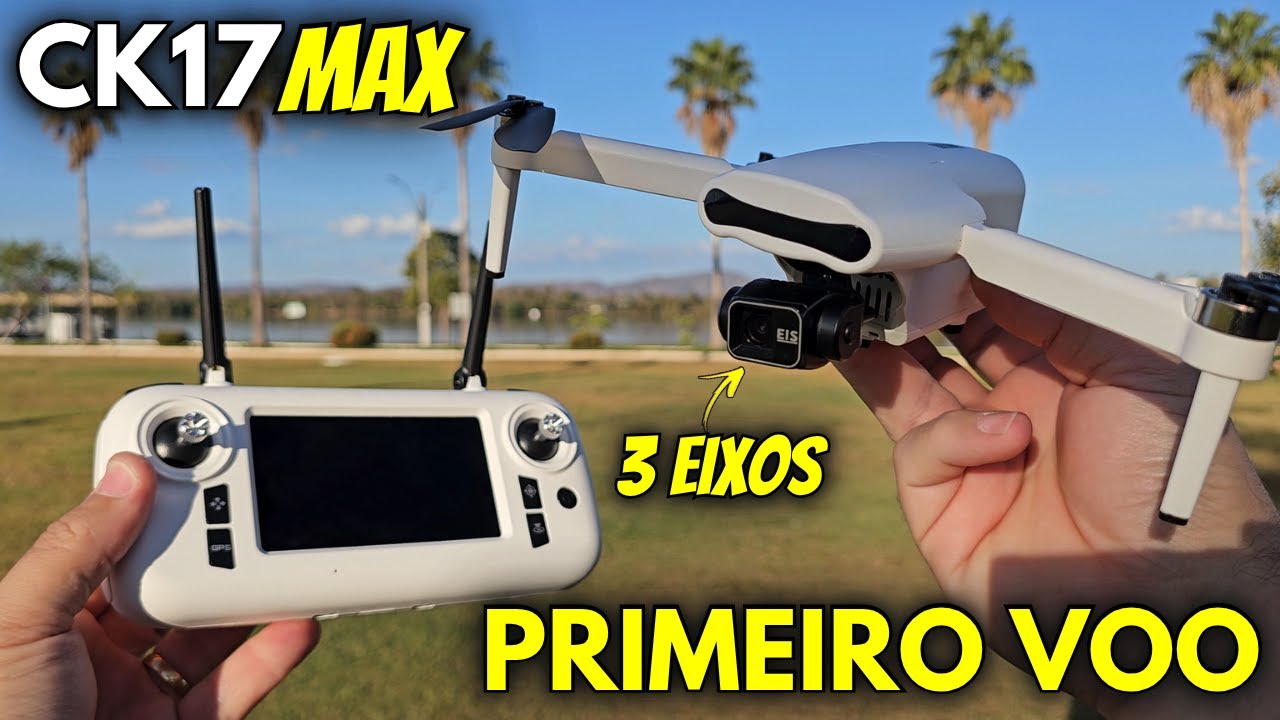 𝗖𝗞𝟭𝟳 𝗠𝗔𝗫 - O Melhor Drone Barato? Drone Com Gimbal de 3 Eixos e Controle com Tela