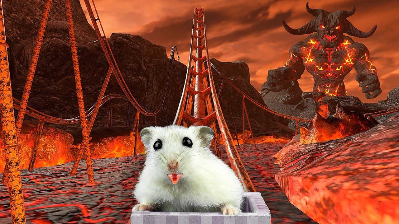 Hamster in Lava Roller Coaster | 용암 롤러 코스터의 햄스터